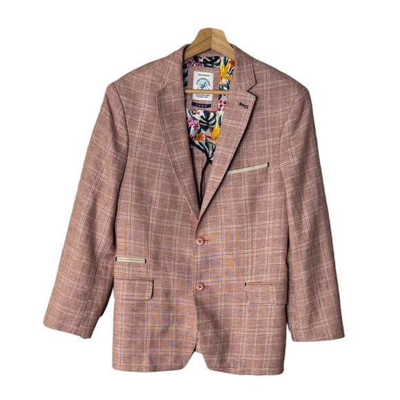 A Fish Name Fred Men's Red Check Sportcoat Blazer - Picture 1 of 12